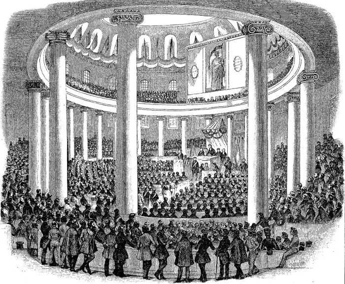 Framed Print : A session of the German National Assembly in the Paulskirche in Frankfurt, Germany, ca 1799, Historic, digital reproduction of an original 19th century document Framed Print : A session of the German National Assembly in the Paulskirche in Frankfurt, Germany, ca 1799, Historic, digital reproduction of an original 19th century document