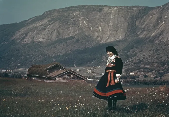 Framed Print : Setesdal. A woman in national dress in Setesdal, southern Norway, circa 1965 Framed Print : Setesdal. A woman in national dress in Setesdal, southern Norway, circa 1965