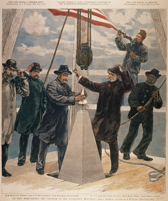 Framed Print : Setting the Capstone of the Washington Monument Magazine Illustraton after Sketch by S.H. Nealy Framed Print : Setting the Capstone of the Washington Monument Magazine Illustraton after Sketch by S.H. Nealy