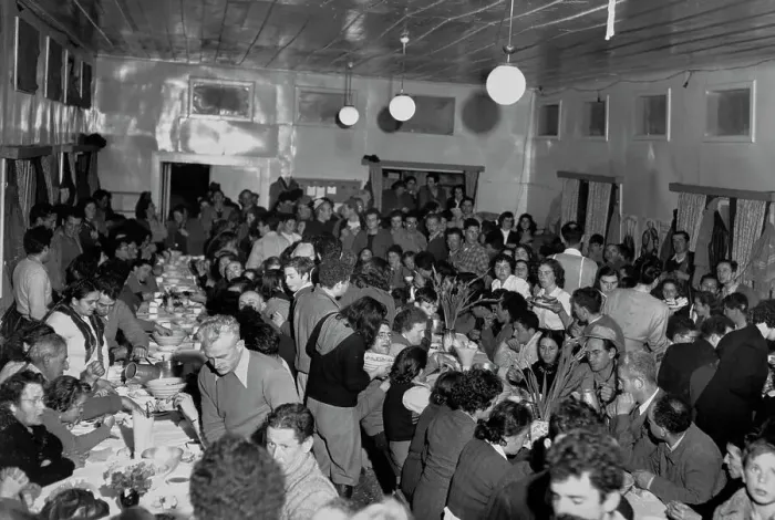 Framed Print : Settlers Celebrate In Kibbutz Dining Hall Framed Print : Settlers Celebrate In Kibbutz Dining Hall