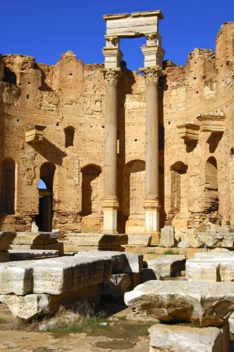 Framed Print : Severan Basilica, Ruins of the Roman City Leptis Magna, Libya Framed Print : Severan Basilica, Ruins of the Roman City Leptis Magna, Libya