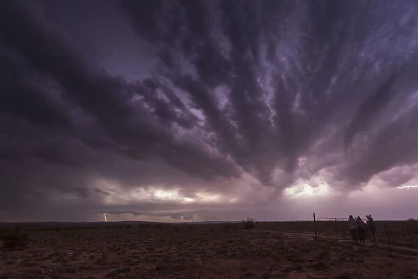 Severe warned thunderstorm near Roswell in New Mexico. USA