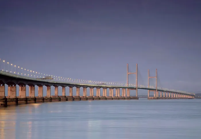 Framed Print : Severn Bridge View at Blue Hour Framed Print : Severn Bridge View at Blue Hour