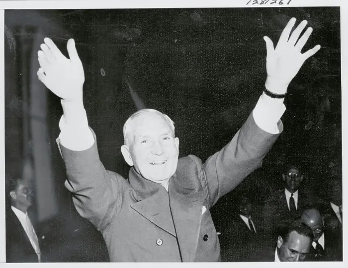 Framed Print : Sewell Avery Raising His Arms Framed Print : Sewell Avery Raising His Arms