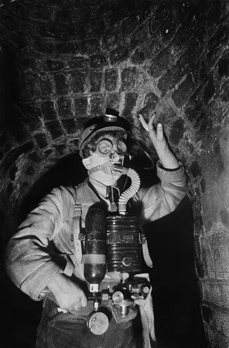 Framed Print : Sewerman In Protective Gear Framed Print : Sewerman In Protective Gear