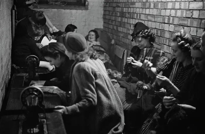 Framed Print : Sewing Lesson During The Blitz Framed Print : Sewing Lesson During The Blitz