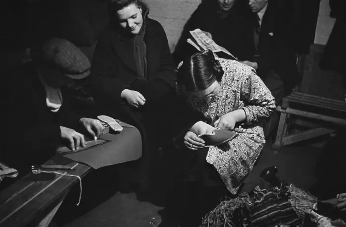 Framed Print : Sewing Lesson During The Blitz