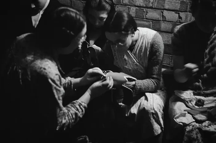 Framed Print : Sewing Lesson During The Blitz Framed Print : Sewing Lesson During The Blitz