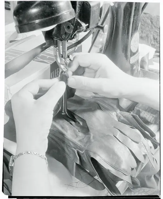 Framed Print : Sewing the Thumb on a Glove