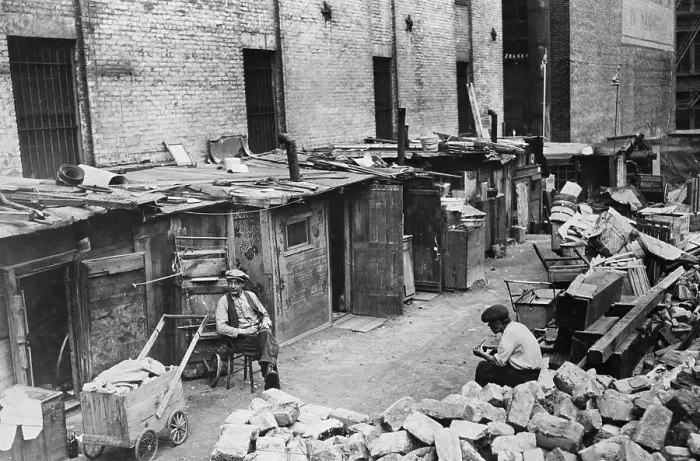 Framed Print : Shacks in a New York Slum Framed Print : Shacks in a New York Slum