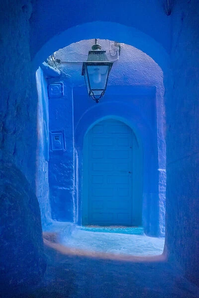 Shades of Blue architecture abstract background, Blue City Chefchaouen, Morocco