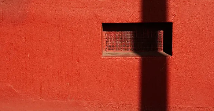 Framed Print : Shadow on Red