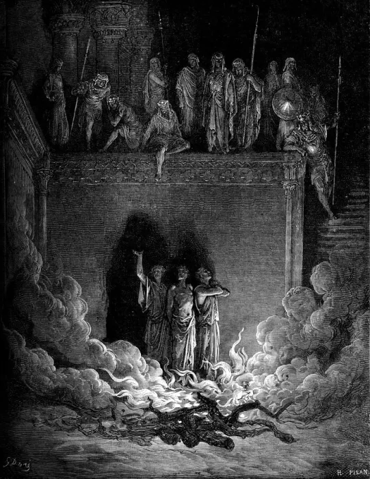 Framed Print : Shadrach Meshach and Abednego in the Fiery Furnace Framed Print : Shadrach Meshach and Abednego in the Fiery Furnace