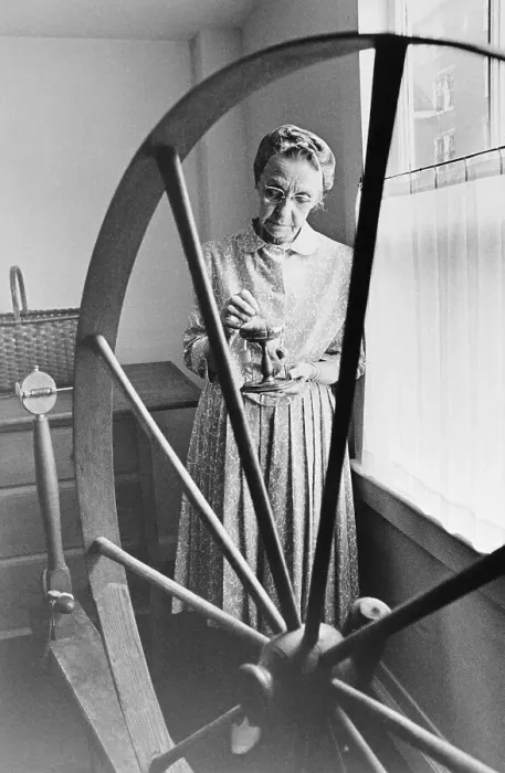 Framed Print : Shaker Woman Framed by Spinning Wheel Framed Print : Shaker Woman Framed by Spinning Wheel
