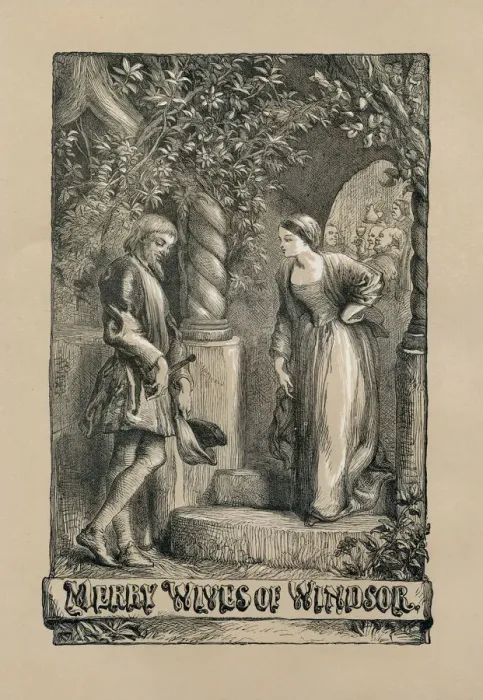 Framed Print : Shakespeare, The Merry Wives of Windsor, Engraving Framed Print : Shakespeare, The Merry Wives of Windsor, Engraving