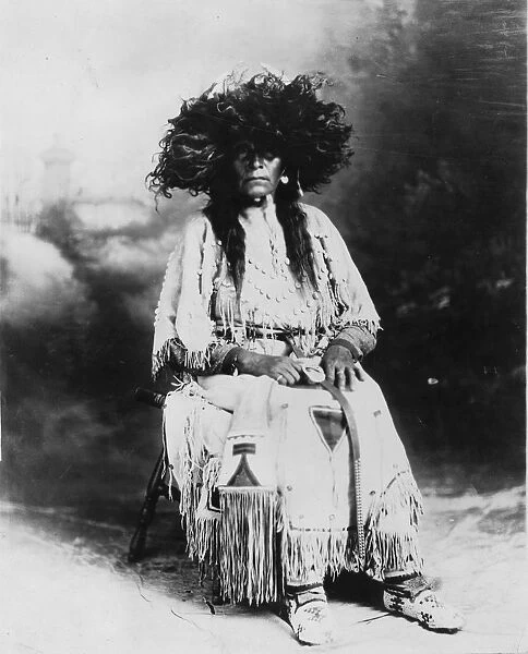 Shaman. circa 1880: A Native American Blood Indian female shaman
