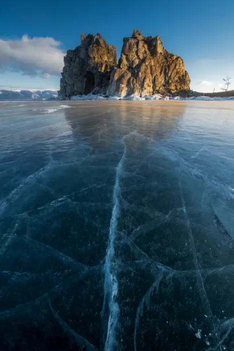 Framed Print : Shamanka rock of Baikal lake