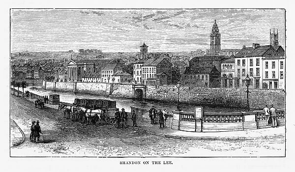 Shandon on the Lee, Cork, County Cork, Ireland Victorian Engraving, 1840