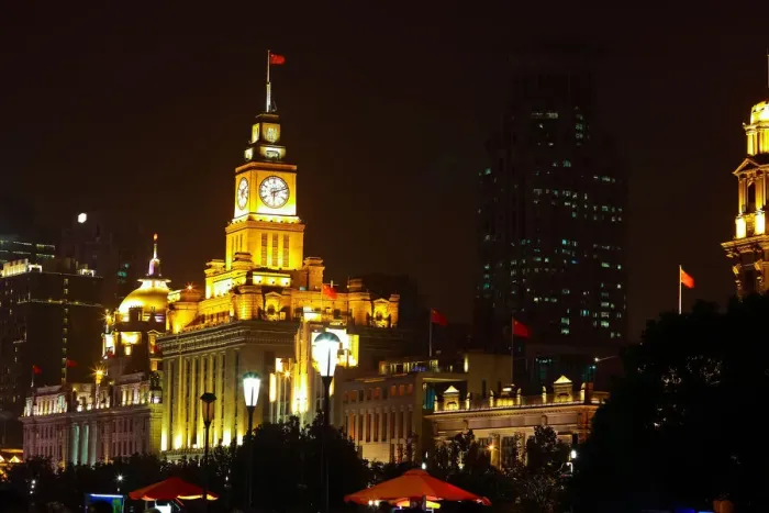 Framed Print : Shanghai Bund European-style buildings clock tower of night scene Framed Print : Shanghai Bund European-style buildings clock tower of night scene
