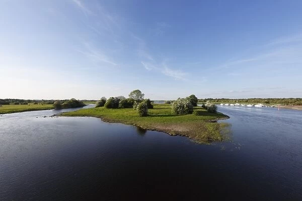 Shannon River with Long Island near Shannonbridge, County Offaly, Leinster, Republic of Ireland, Europe