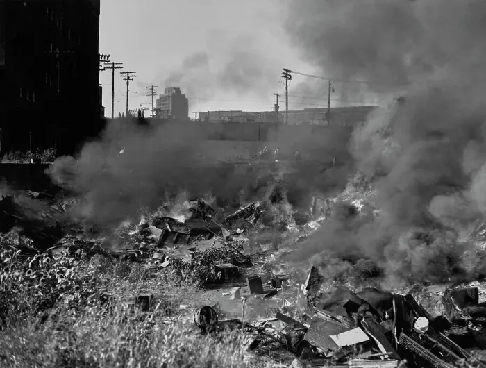 Framed Print : Shantytown On Fire In Search For Torso Killer Framed Print : Shantytown On Fire In Search For Torso Killer