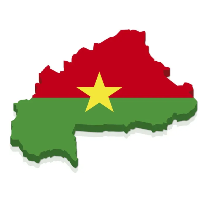 Framed Print : Shape and national flag of Burkina Faso, 3D computer graphics Framed Print : Shape and national flag of Burkina Faso, 3D computer graphics