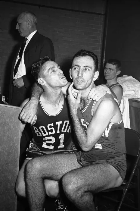 Framed Print : Bill Sharman About to Kiss Bob Cousy Framed Print : Bill Sharman About to Kiss Bob Cousy