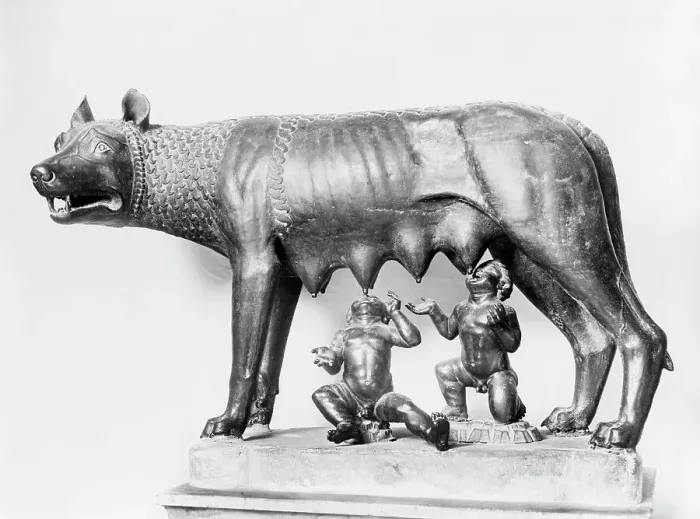 Framed Print : She-Wolf. Vatican City-Romulus and Remus: Famous sculpture in Vatican Museums.Undated Framed Print : She-Wolf. Vatican City-Romulus and Remus: Famous sculpture in Vatican Museums.Undated