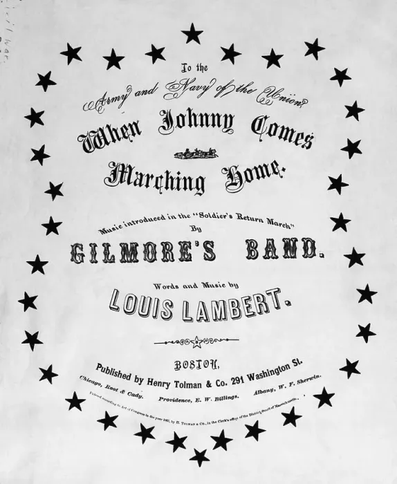 Framed Print : Sheet Music Cover To Civil War Song