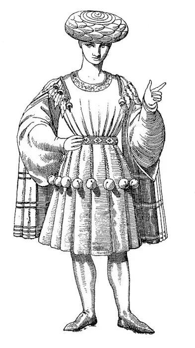Framed Print : Shell traditional costume, end of the 14th century, Paris, France, Historical, digital reproduction of an original from the 19th century Framed Print : Shell traditional costume, end of the 14th century, Paris, France, Historical, digital reproduction of an original from the 19th century