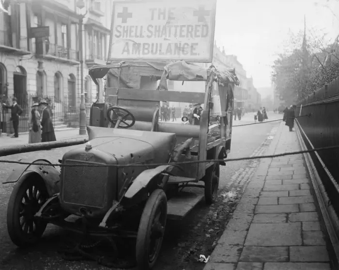 Framed Print : Shelled Ambulance