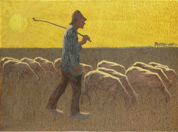 Framed Print : Shepherd With Sheep Framed Print : Shepherd With Sheep
