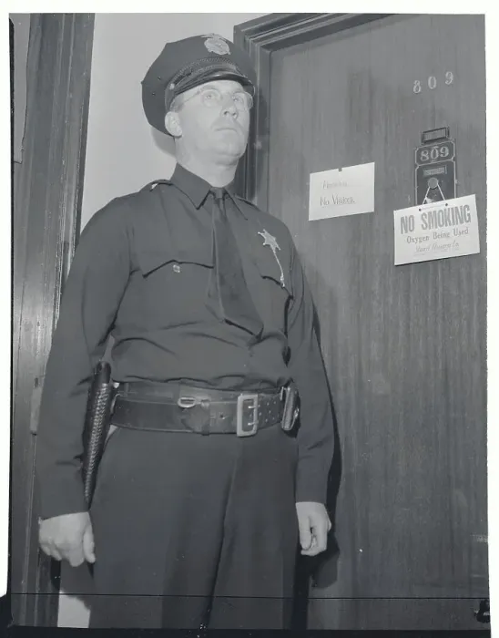 Framed Print : Sheriff Guarding Howard Hughes Hospital Room Framed Print : Sheriff Guarding Howard Hughes Hospital Room