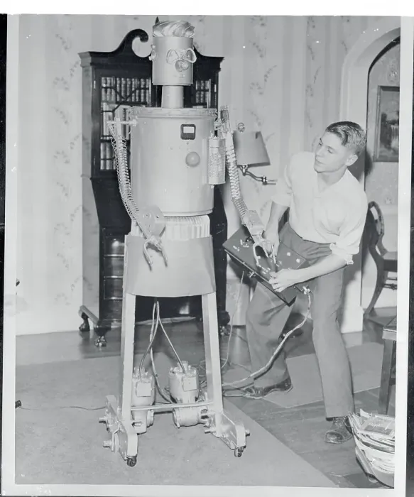 Framed Print : Sherwood Fuehrer Testing His Robot Framed Print : Sherwood Fuehrer Testing His Robot