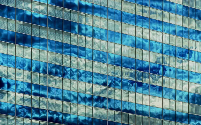 Framed Print : Shimmer. A color photograph of an office high-rise in Downtown Seattle, Washington