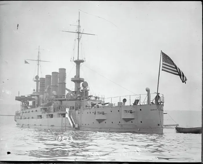 Framed Print : Ship with American Flag