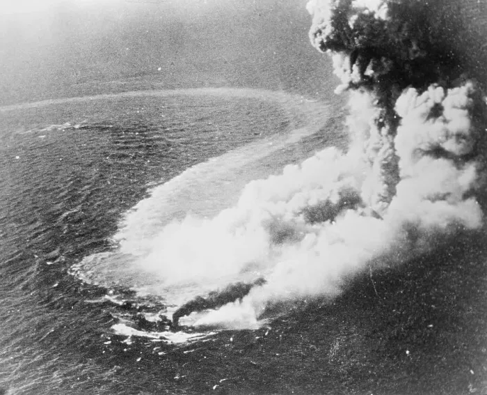 Framed Print : Ship Being Blown Up Framed Print : Ship Being Blown Up