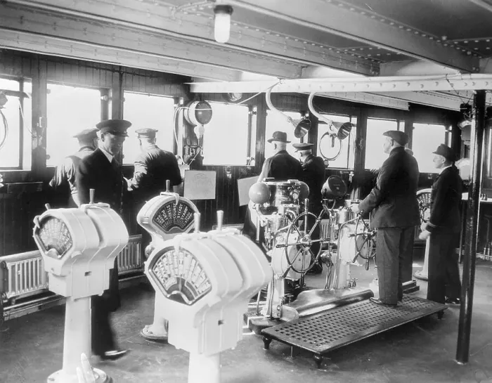 Framed Print : Ship Captain Standing at The Wheel Framed Print : Ship Captain Standing at The Wheel