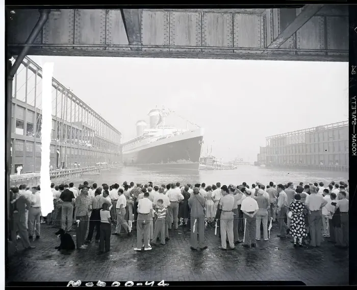Framed Print : Ship Docking At Pier;Record-Breaking Tri
