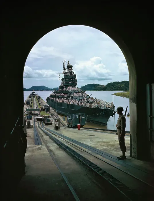 Framed Print : Ship Entering Panama Canal Framed Print : Ship Entering Panama Canal