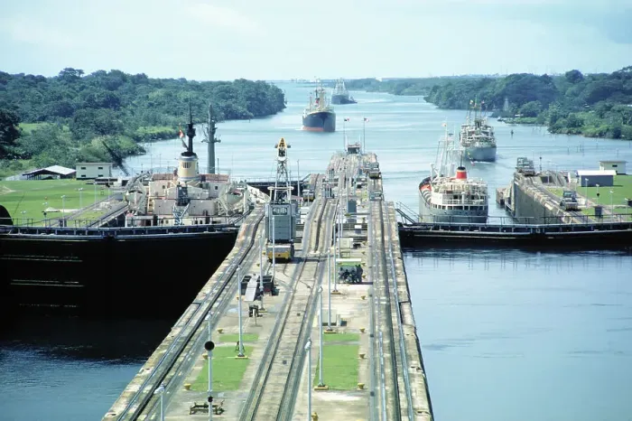 Framed Print : Ship Passing through Gatun Locks Framed Print : Ship Passing through Gatun Locks