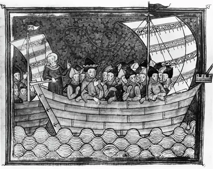 Framed Print : Ship Sailing With Knights, Cleric At Rud Framed Print : Ship Sailing With Knights, Cleric At Rud