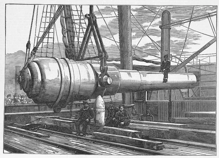 Framed Print : Shipment Of 100 Ton Gun / Woodcut Framed Print : Shipment Of 100 Ton Gun / Woodcut