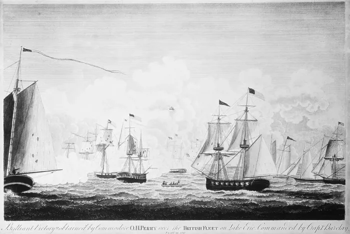 Framed Print : Ships On Lake Erie In Battle Framed Print : Ships On Lake Erie In Battle