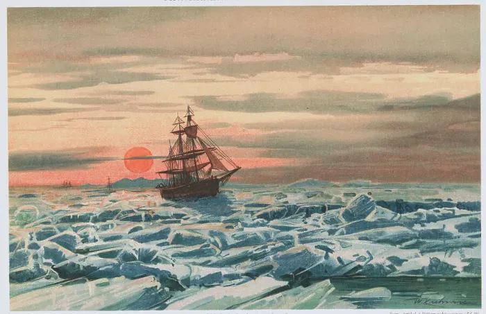 Framed Print : Ships Sailing Through Icy Waters Framed Print : Ships Sailing Through Icy Waters