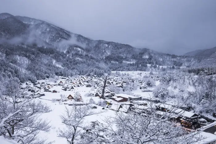 Framed Print : Shirakawa-go village with snow on winter. Japan Framed Print : Shirakawa-go village with snow on winter. Japan