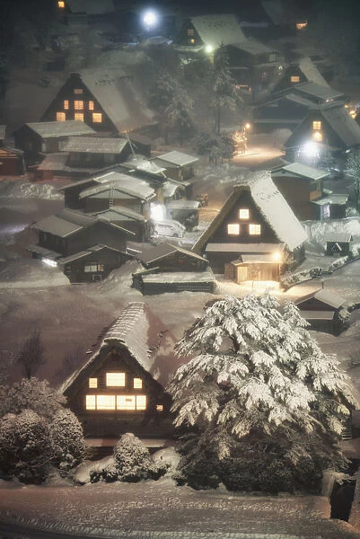 Shirakawago village in winter, Japan