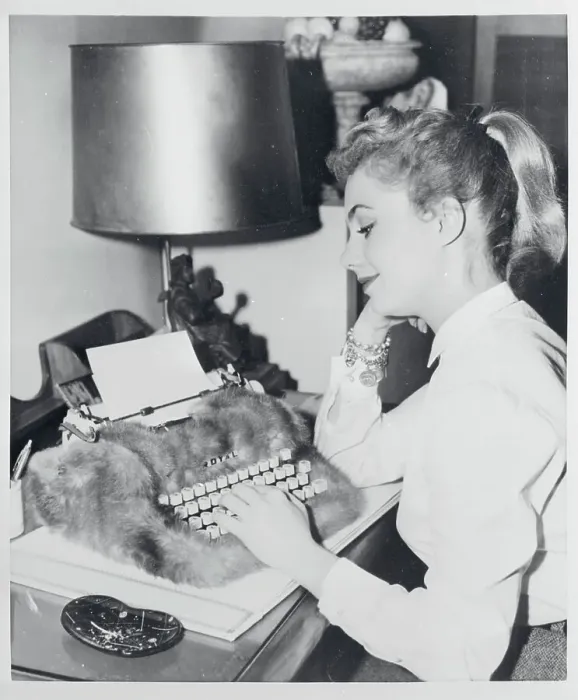 Framed Print : Shirley Jones Typing Framed Print : Shirley Jones Typing