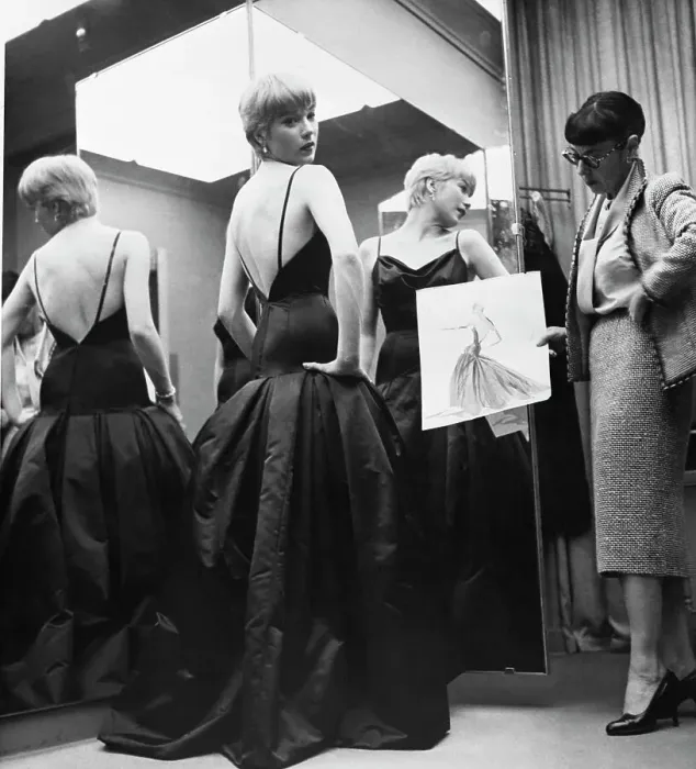 Framed Print : Shirley MacLaine Trying on Gown