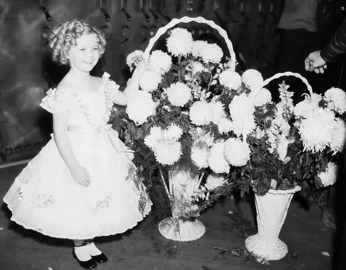 Framed Print : Shirley Temple With Flower Baskets Framed Print : Shirley Temple With Flower Baskets